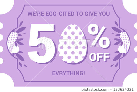 Easter themed illustrated price offer vector design Easter themed illustrated price offer vector design 123624321