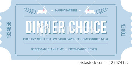 Easter themed prize coupon card for kids Easter themed prize coupon card for kids 123624322