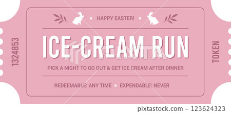Easter themed reward coupon card for children Easter themed reward coupon card for children 123624323