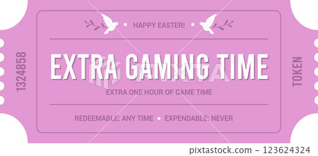 Easter ticket for egg hunt vector illustrated template Easter ticket for egg hunt vector illustrated template 123624324