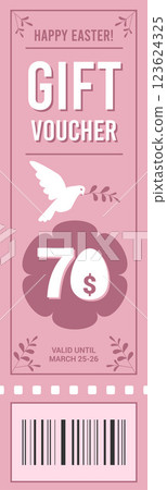 Gift voucher happy Easter theme with barcode Gift voucher happy Easter theme with barcode 123624325
