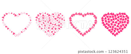 Filled and Outline hearts shape heart Frames and Backgrounds St Valentine Day greeting concept Set 4 Filled and Outline hearts shape heart Frames and Backgrounds St Valentine Day greeting concept Set 4 123624351