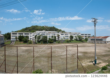 A junior high school located on Ikeshima, a World Heritage Site in Nagasaki, Nagasaki City, Nagasaki Prefecture A junior high school located on Ikeshima, a World Heritage Site in Nagasaki, Nagasaki City, Nagasaki Prefecture 123624446