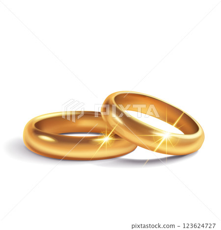 Two gold wedding rings. 123624727