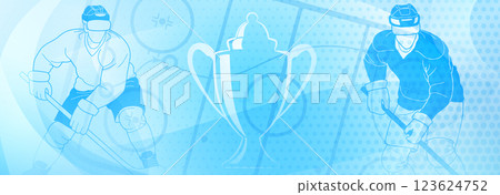 Hockey-themed image. Hockey-themed image. 123624752