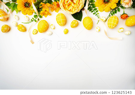 Happy Easter concept with easter eggs Happy Easter concept with easter eggs 123625143