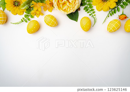 Happy Easter concept with easter eggs Happy Easter concept with easter eggs 123625146