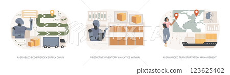AI logistics abstract concept vector illustrations. 123625402