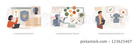 AI in Big Data abstract concept vector illustrations. 123625407