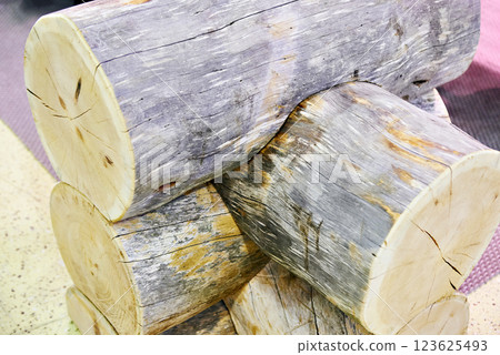 Wooden construction logs Wooden construction logs 123625493