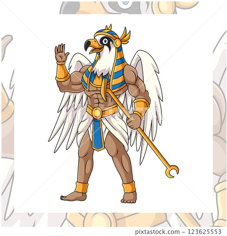Horus cartoon mascot character design 123625553