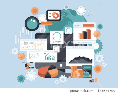 vector, business, chart 123625709