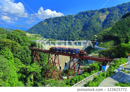 [Kumamoto Prefecture] Sunny Minamiaso Railway trolley train and Tateno Dam 123625772