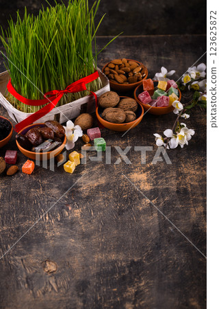 Traditional Azerbaijan spring holiday Novruz concept 123625872