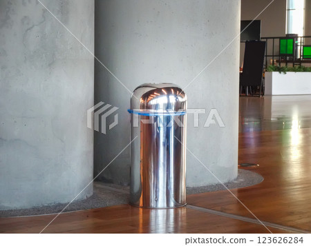 A trash bin in a public space A trash bin in a public space 123626284