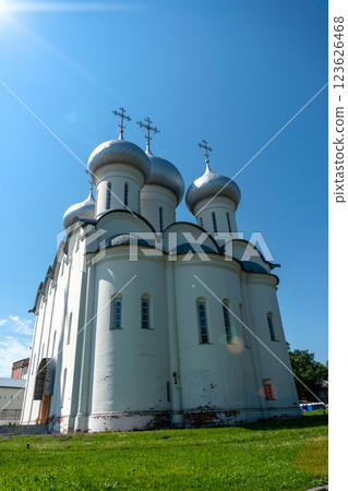 St. Sophia Cathedral Against Blue Sky - Vologda Kremlin 123626468
