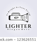 line art flashlight logo template design graphic 123626551