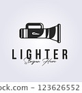 vintage style flashlight logo template design graphic 123626552
