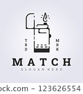line art match lighter logo template graphic design 123626554