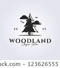 simple vintage pine tree woodland logo 123626555