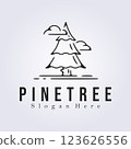line art evergreen pine tree logo template graphic design 123626556