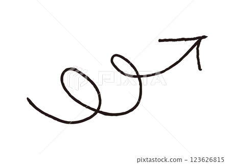 Handwritten swirling upward arrow vector black 123626815