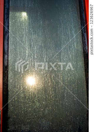 Frost on the driver's window 123626967