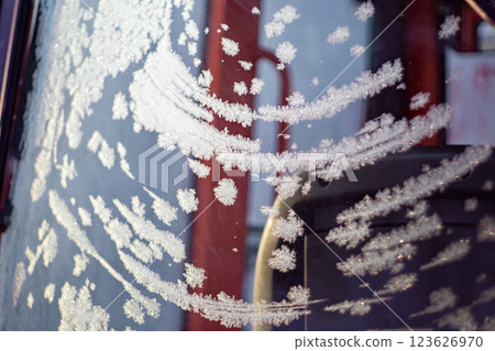 Frost on the driver's window 123626970