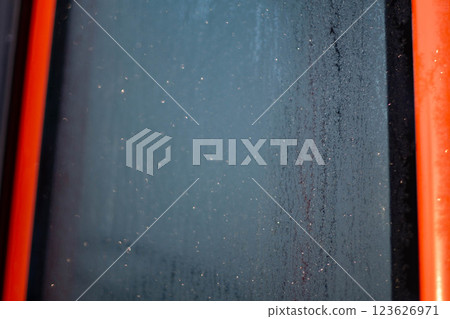 Frost on the driver's window 123626971