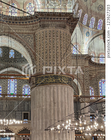 Majestic Interior of Sultan Ahmed I mausoleum, istanbul, Turkey 123627203