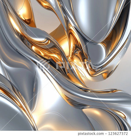 Dynamic abstraction depicting flowing metallic forms. The play of light and shadow creates the illusion of movement and depth, a composition iridescent metallic surfaces AI generated Dynamic abstraction depicting flowing metallic forms. The play of light and shadow creates the illusion of movement and depth, a composition iridescent metallic surfaces AI generated 123627372