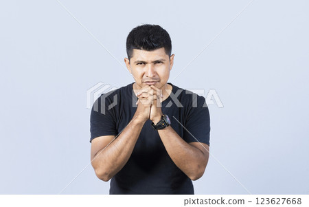 People putting hands together asking please, worried man apologizing, Hopeful man asking for help or apologizing, man thanking for forgiveness, Man asking please People putting hands together asking please, worried man apologizing, Hopeful man asking for help or apologizing, man thanking for forgiveness, Man asking please 123627668