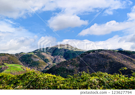 View from the mountain of the Valley of Ribes de Freser, region of Ripolles, Catalunya 123627794