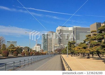 [東京都千代田區]皇居外苑週邊的城市景觀 123628280