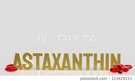 The Astaxanthin text for medical or Health concept 3d Rendering. 123628333