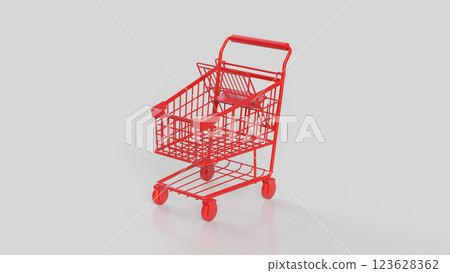 The Red Shopping cart for Business concept 3d Rendering. The Red Shopping cart for Business concept 3d Rendering. 123628362