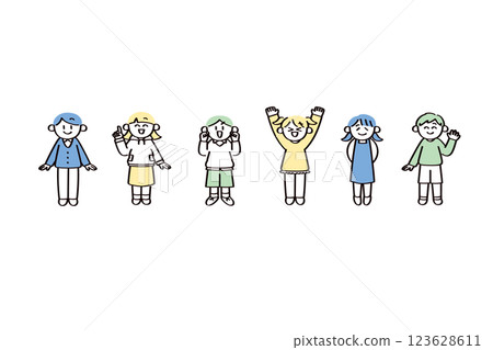 Child illustration set 123628611