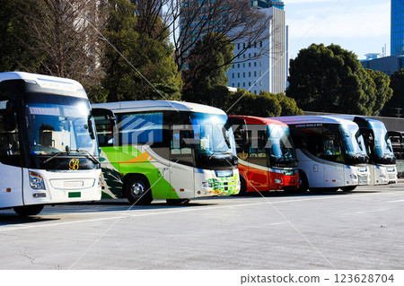 Tourist bus inbound Tourist bus inbound 123628704