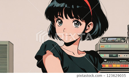 80s and 90s retro cute girls 80s and 90s retro cute girls 123629035