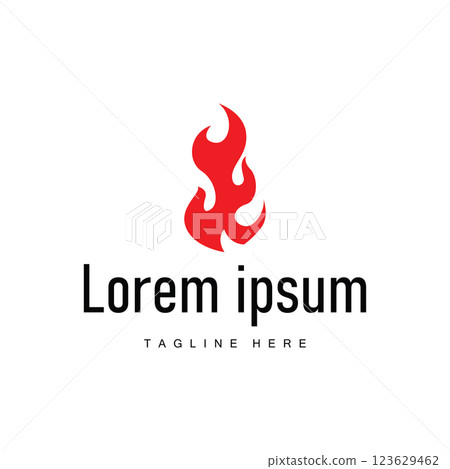 fire logo design template silhouette of fire burning illustration symbol simple flame 123629462
