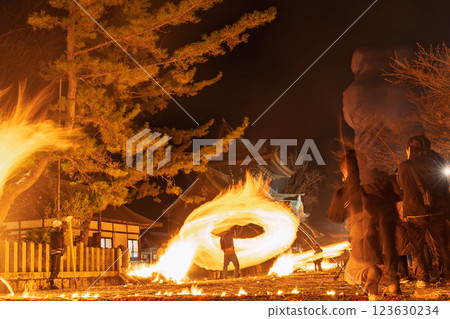阿蘇火祭上雄偉的火焰預示著春天的到來！ 「阿蘇神社農事典禮」（阿蘇神社）阿蘇市一宮町 123630234