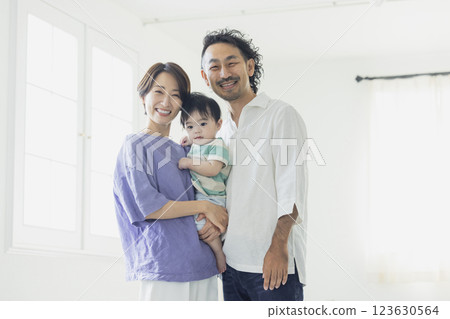 Family in the living room 123630564