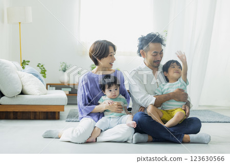 Family in the living room Family in the living room 123630566