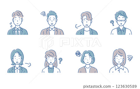 Business Business Facial Expressions Set 123630589