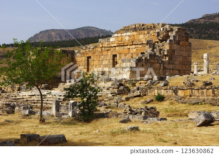 Türkiye, Pamukkale, Hierapolis ruins 123630862