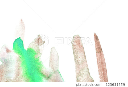 Vibrant watercolor brush strokes in green and pink on white background Vibrant watercolor brush strokes in green and pink on white background 123631359