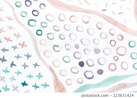 Abstract watercolor art with circular patterns and pastel tones for modern 123631424