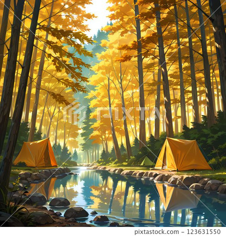 大自然中搭建的帳篷 123631550