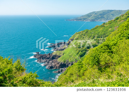 男鹿市蘆之倉停車場 大棧橋瞭望台 大棧橋 123631936