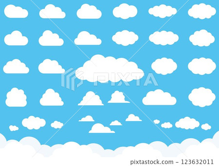 Illustration set of clouds of various shapes 123632011